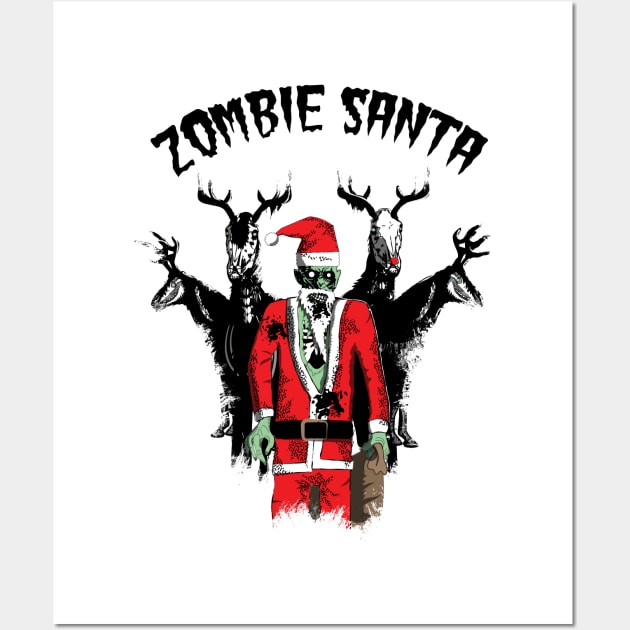 Zombie Santa Wall Art by atomguy